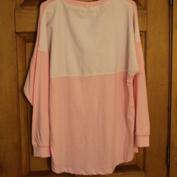 NWOT -Pink Long Sleeve Women's T- Shirt by MSC Mainstreet Collection - Size L - Picture 4 of 7